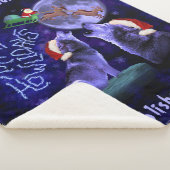 Grappige Kerst Wolf Pun Gelukkige Vakantie | Aange Sherpa Deken (3/4)