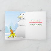 Grappige kerst wortel verdwenen bananen feestdagen kaart (Binnen)