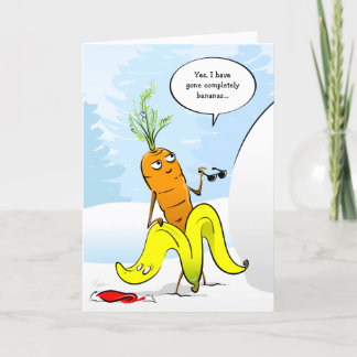 Grappige kerst wortel verdwenen bananen feestdagen kaart