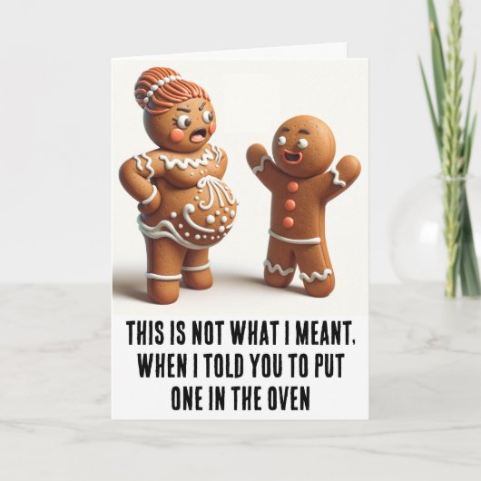 Grappige Kerst: Zwanger peperkoekje Kaart (Voorkant)