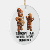 Grappige Kerst: Zwanger peperkoekje Keramisch Ornament (Rechts)