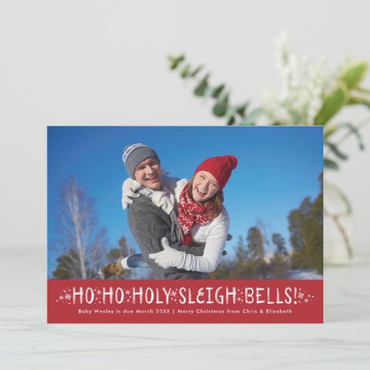 Grappige kerst zwangerschap aankondiging Heilige S (Staand voorkant)