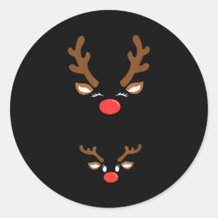 Grappige Kerst Zwangerschap Rendier Zwangerschap A Ronde Sticker