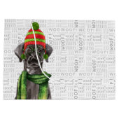 Grappige kerst zwart labrador hond groot cadeauzakje (Achterkant)