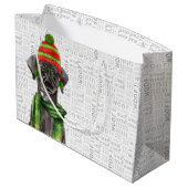 Grappige kerst zwart labrador hond groot cadeauzakje (Achterkant Gekanteld)