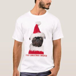 Grappige Kerst Zwarte Pug Pugly Trui T-shirt