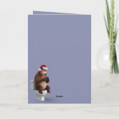 Grappige kerstbeer en konijn kaart (Achterkant)
