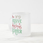 Grappige kerstbeker met vrolijke kerstboodschap matglas koffiemok (Voorkant links)