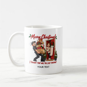 Grappige kerstbezorging gepersonaliseerde kaart koffiemok