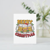Grappige kerstbier woordkunst feestdagenkaart (Staand voorkant)