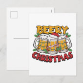 Grappige kerstbier woordkunst feestdagenkaart (Voorkant / Achterkant)