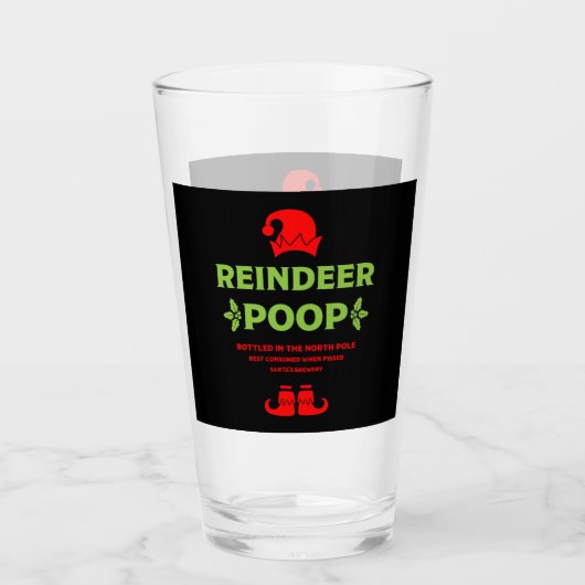 Grappige Kerstbierlabels Glas (Voorkant)