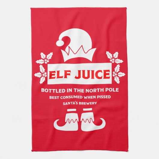 Grappige Kerstbierlabels Theedoek (Verticaal)