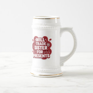 Grappige Kerstbierpul – Ik ruil zus voor cadeaus Bierpul