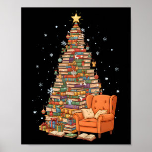 Grappige Kerstboeken Boom Boekliefhebber Docent Bi Poster