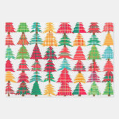 Grappige kerstbomen gespeeld patroon inpakpapier vel (Voorkant 2)
