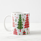 Grappige kerstbomen op geplakt patroon koffiemok (Links)