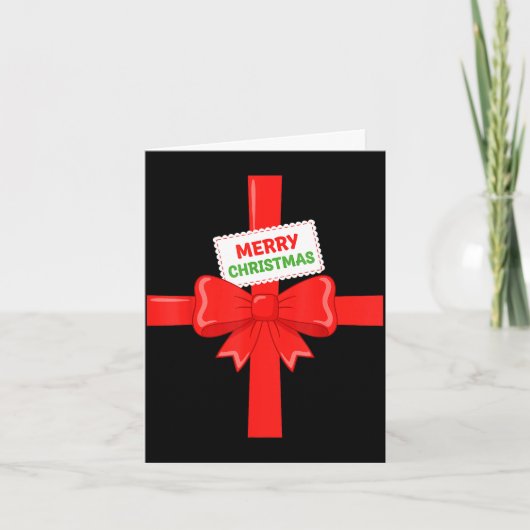 Grappige kerstboog cadeau kerst kostuum kinderen m kaart (Voorkant)