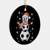 Grappige kerstboom als Voetbal Keramisch Ornament (Rechts)
