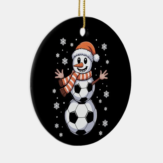 Grappige kerstboom als Voetbal Keramisch Ornament (Rechts)