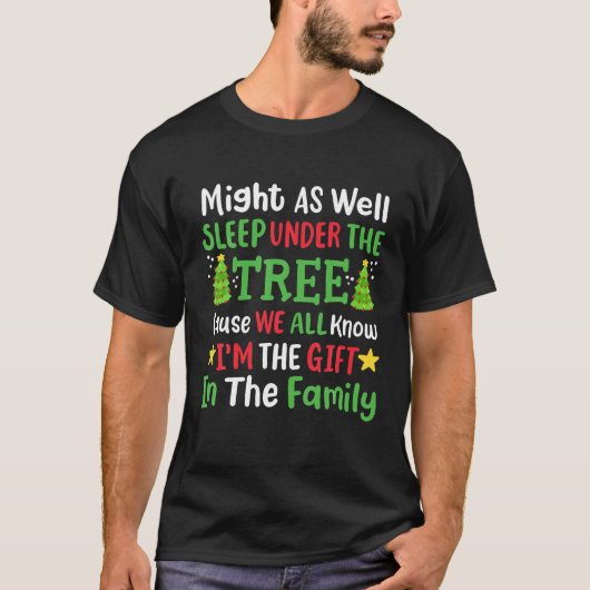 Grappige kerstboom bijpassende familie pyjama Xmas T-shirt (Voorkant)