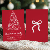 Grappige kerstboom buigt rood kerstfeest kaart