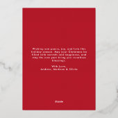 Grappige kerstboom buigt rood niet-foto folie feestdagenkaart (Achterkant)