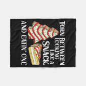 Grappige Kerstboom Cake Verscheurd Tussen Er Leuk  Fleece Deken (Voorkant (Horizontaal))