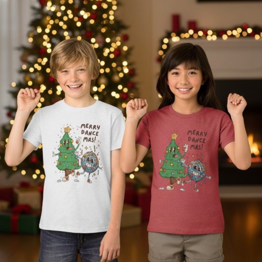 Grappige Kerstboom Disco Dans Kerstmis Tri-Blend Shirt