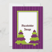 Grappige kerstboom en gouden sterren feestdagenkaart (Voorkant)