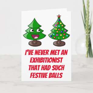Grappige kerstboom - feestelijke ballen feestdagen kaart