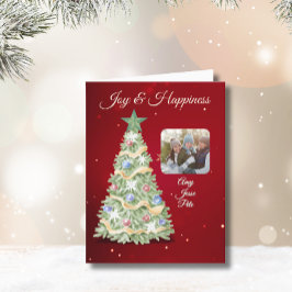 Grappige kerstboom fotovakantie feestdagen kaart