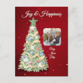 Grappige kerstboom fotovakantie feestdagenkaart (Voorkant)