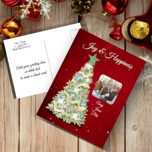 Grappige kerstboom fotovakantie feestdagenkaart