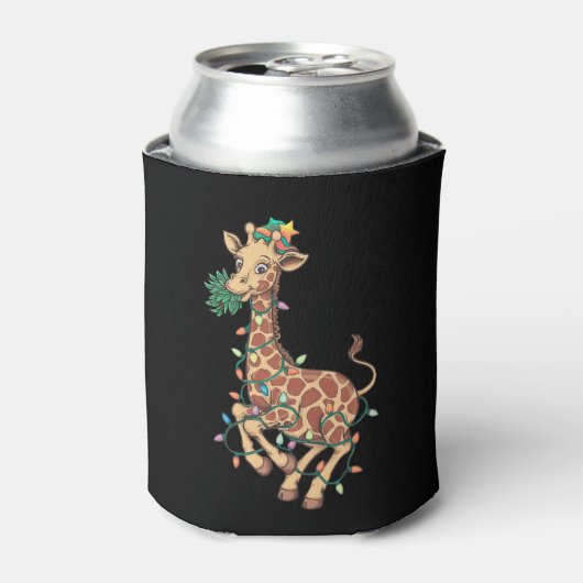 Grappige Kerstboom Giraffe Liefhebber Gift Liefde Blikjeskoeler (Blikje Voorkant)