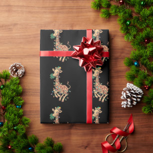 Grappige Kerstboom Giraffe Liefhebber Gift Liefde Cadeaupapier