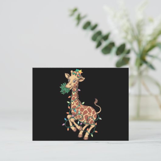 Grappige Kerstboom Giraffe Liefhebber Gift Liefde Feestdagenkaart (Staand voorkant)