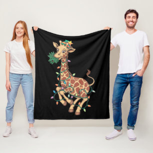 Grappige Kerstboom Giraffe Liefhebber Gift Liefde Fleece Deken