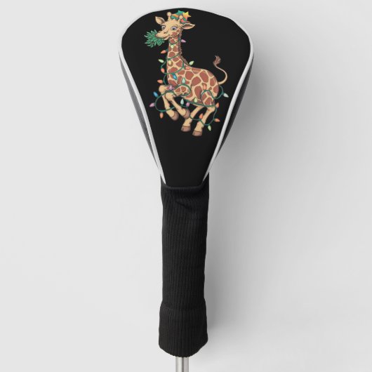 Grappige Kerstboom Giraffe Liefhebber Gift Liefde Golfheadcover (Voorkant)