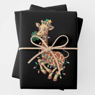 Grappige Kerstboom Giraffe Liefhebber Gift Liefde Inpakpapier Vel