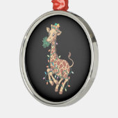 Grappige Kerstboom Giraffe Liefhebber Gift Liefde Metalen Ornament (Links)