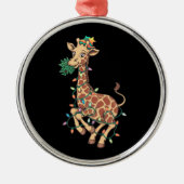 Grappige Kerstboom Giraffe Liefhebber Gift Liefde Metalen Ornament (Voorkant)