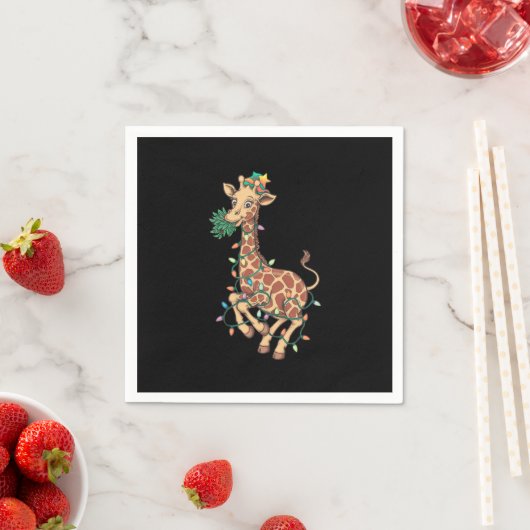 Grappige Kerstboom Giraffe Liefhebber Gift Liefde Servet (Insitu)
