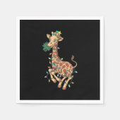 Grappige Kerstboom Giraffe Liefhebber Gift Liefde Servet (Voorkant)