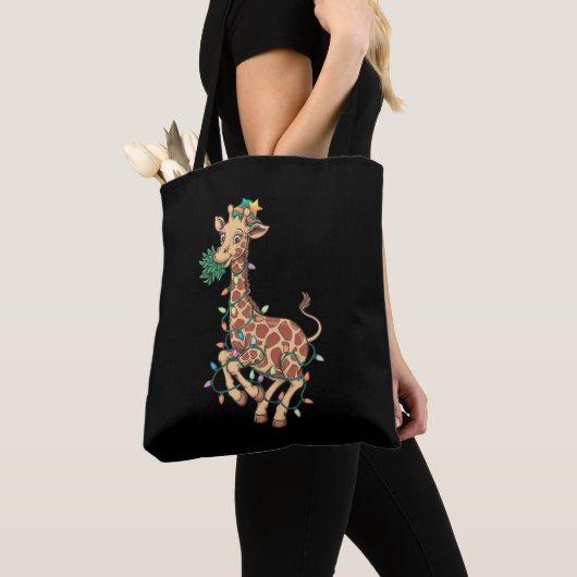 Grappige Kerstboom Giraffe Liefhebber Gift Liefde Tote Bag (Dichtbij)