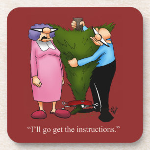 Grappige kerstboom Humor Onderzetter set