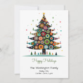 Grappige kerstboom illustratie Happy Feestdagenkaart (Voorkant)