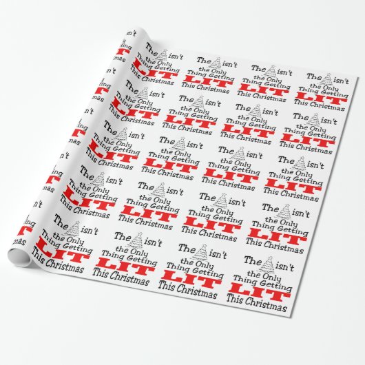 Grappige Kerstboom is Niet het Enige dat Brandend Cadeaupapier (Uitgerold)