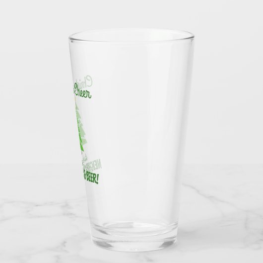 Grappige kerstboom juichen buren bierfeest glas (Links)