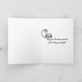 Grappige Kerstboom Kat Kat cartoon Feestdagen Kaart (Binnen)